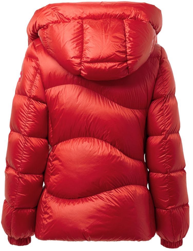 Add Red Polyamide Full-Length Jacket Rood