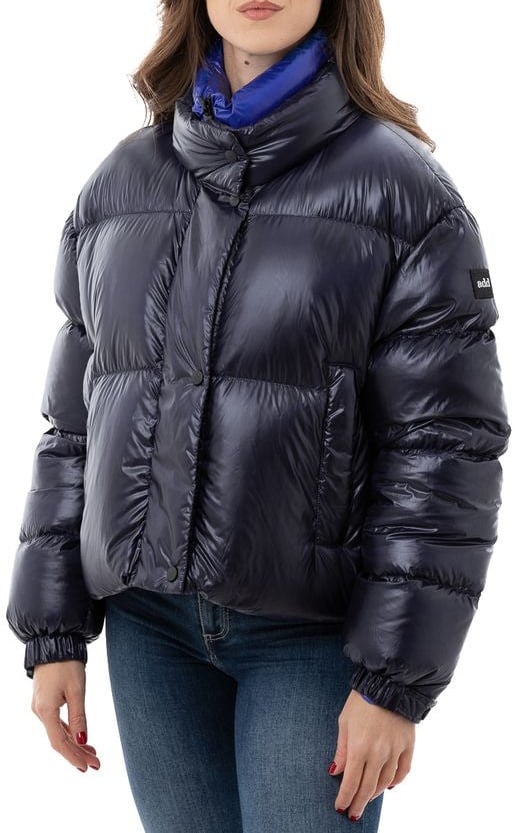 Add Blue Polyamide Full-Length Jacket Blauw