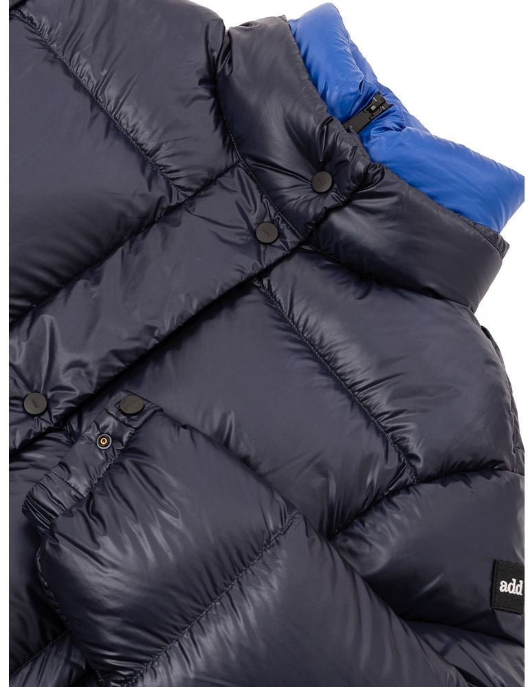 Add Blue Polyamide Full-Length Jacket Blauw