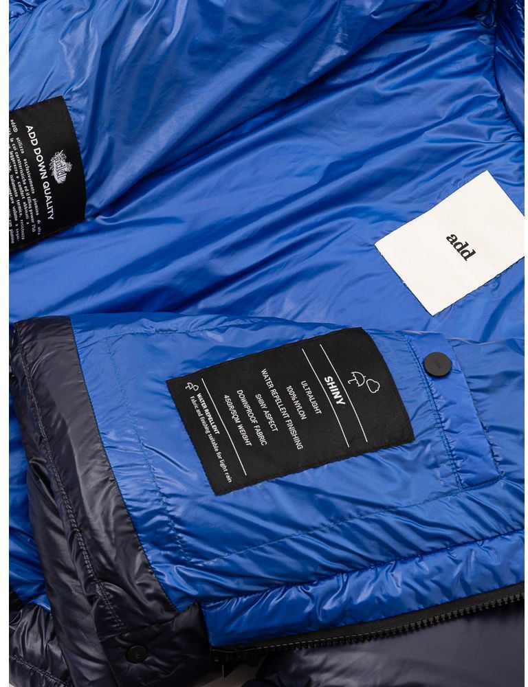 Add Blue Polyamide Full-Length Jacket Blauw