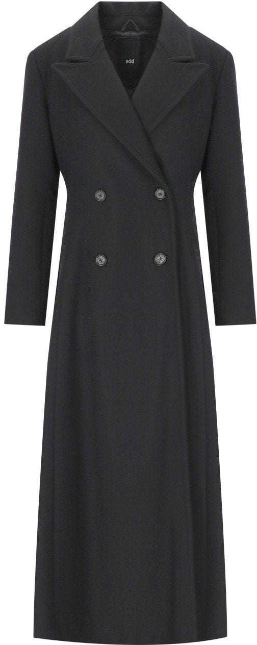 ADD ADD DOUBLE-BREASTED COAT Zwart