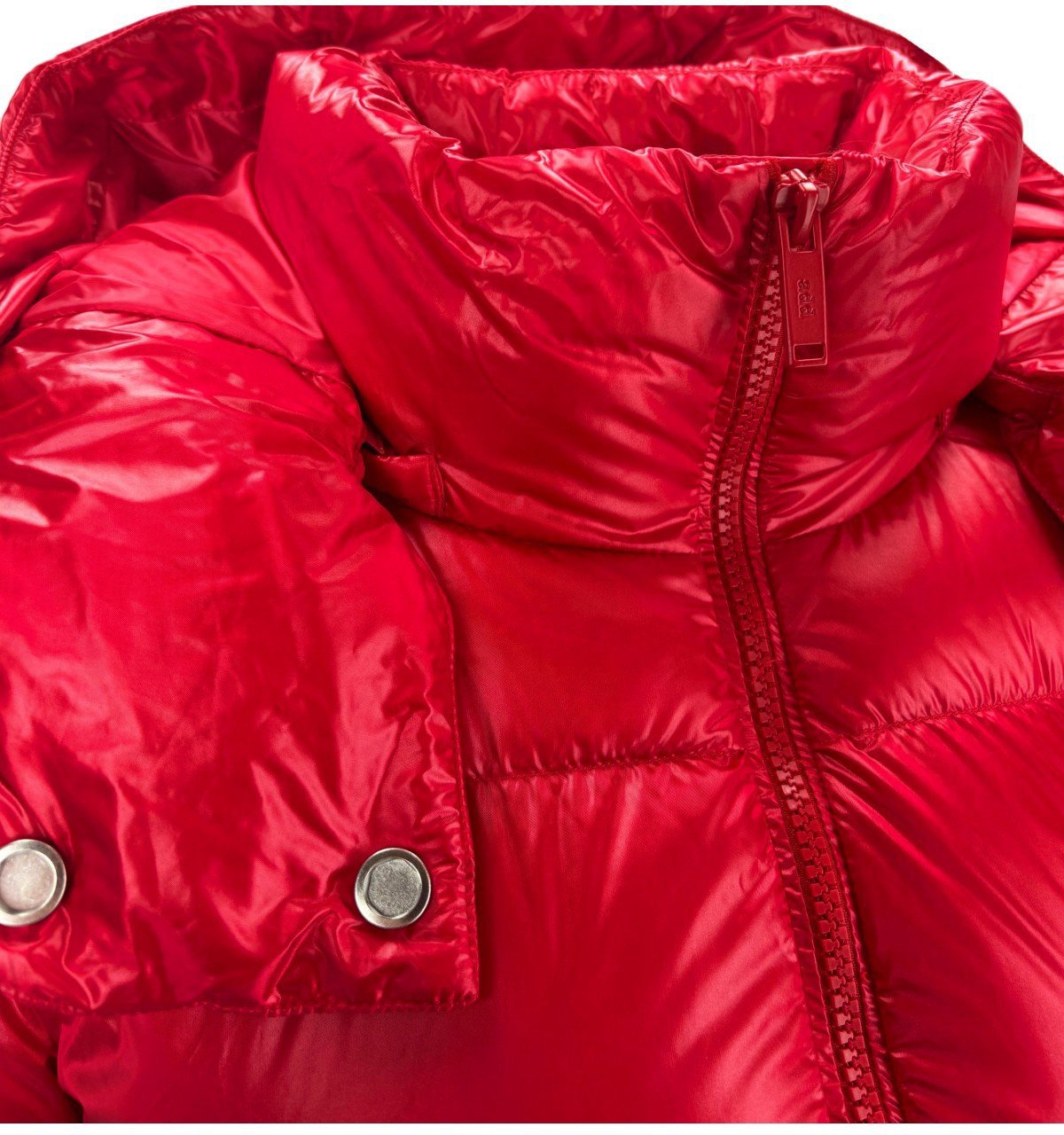 ADD ADD SHINY CORTINA HOODED DOWN JACKET Rood