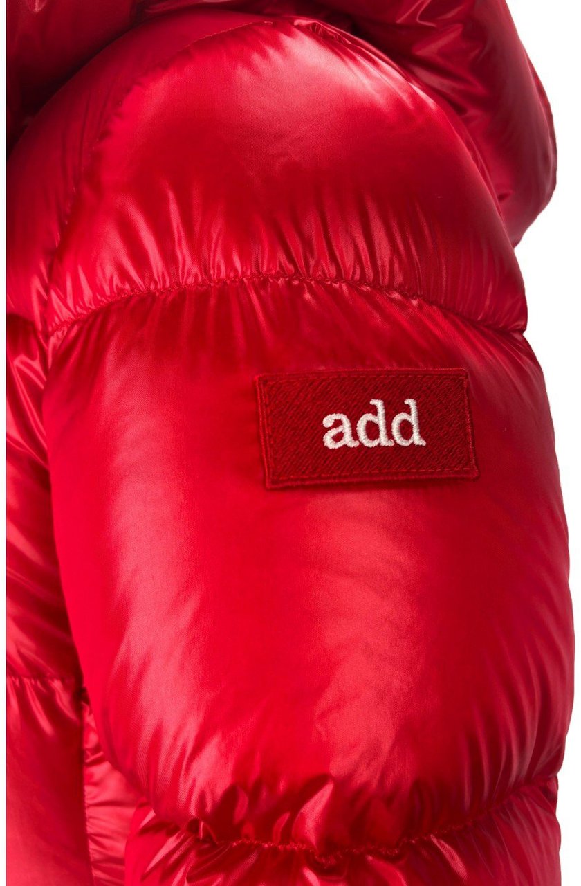 ADD ADD SHINY CORTINA HOODED DOWN JACKET Rood