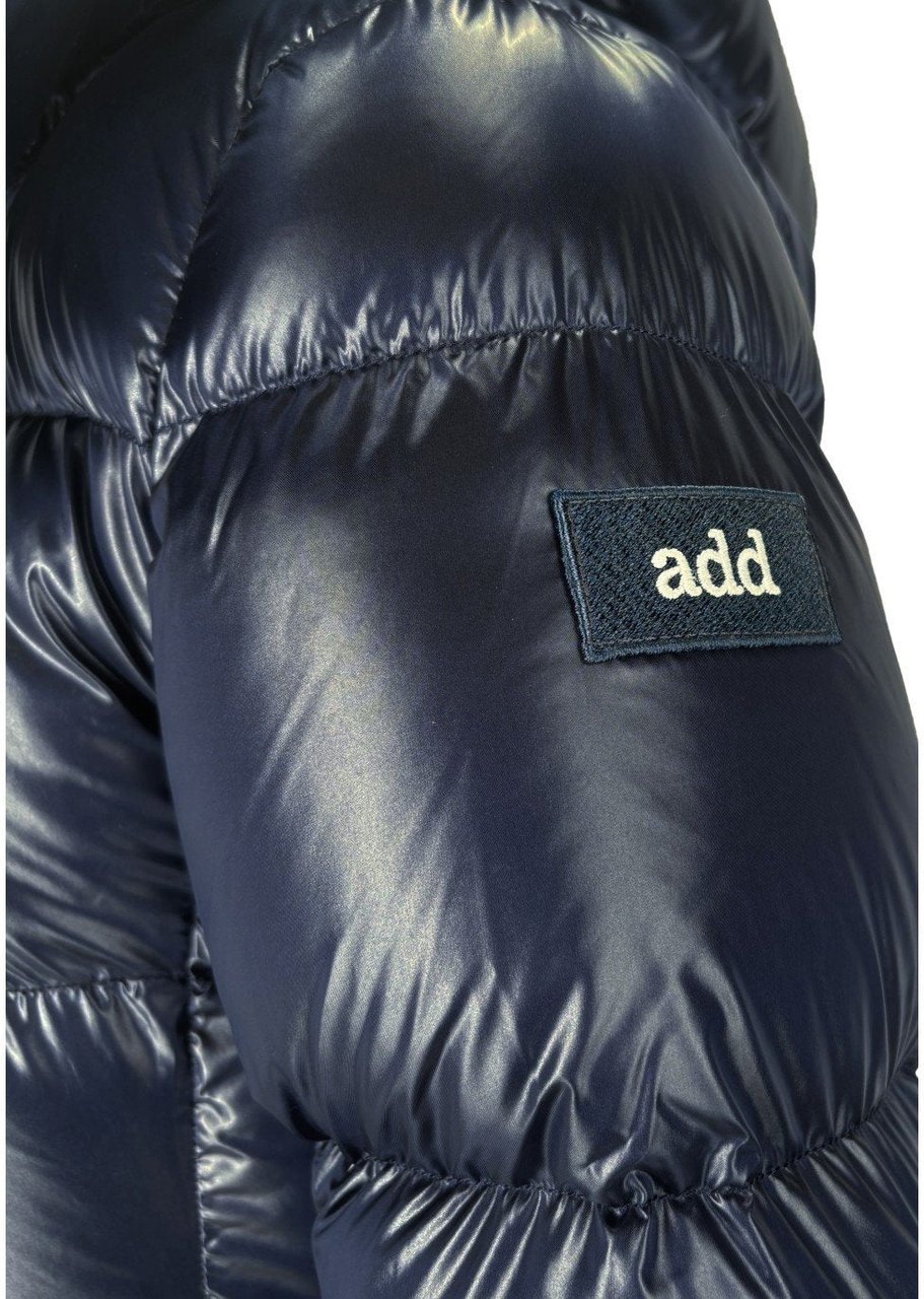 ADD ADD SHINY PACIFIC HOODED DOWN JACKET Blauw