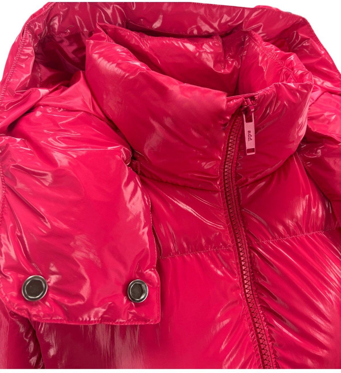 ADD ADD WET NYLON SUPER NOVA HOODED DOWN JACKET Roze