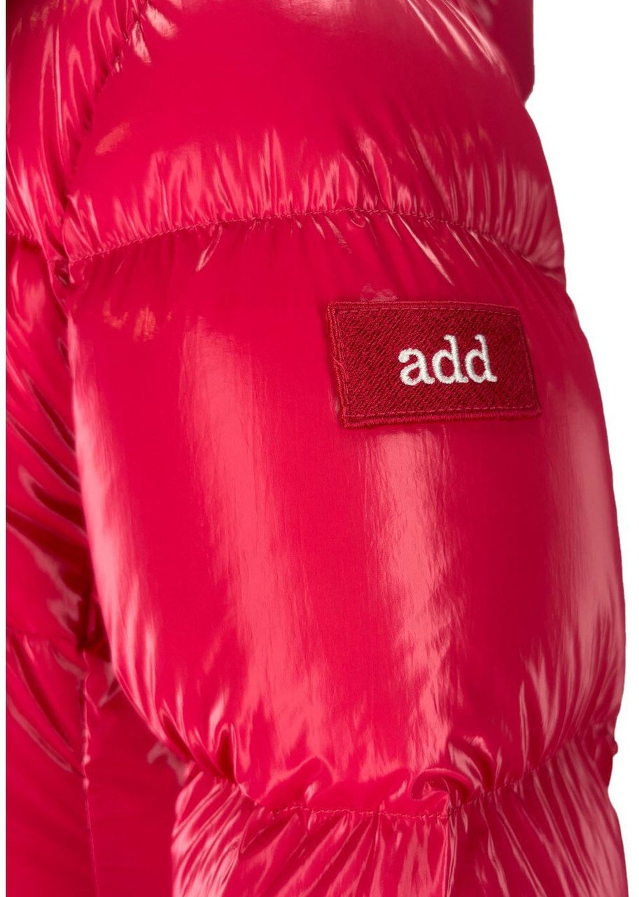 ADD ADD WET NYLON SUPER NOVA HOODED DOWN JACKET Roze