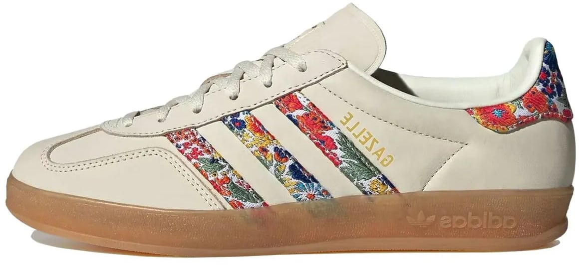 Adidas Gazelle Indoor Liberty London Floral Embroidery Stripes Beige