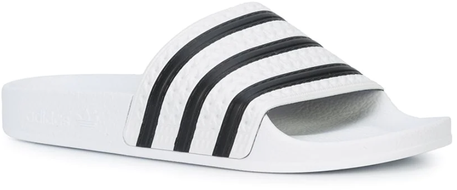 Adidas Adilette White Black Wit