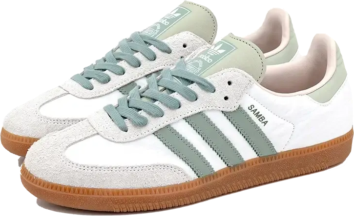 Adidas Samba OG Cloud White Silver Green Groen