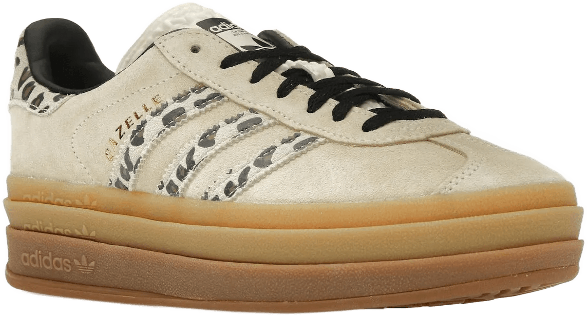 Adidas Gazelle Bold Cream Black Leopard Beige