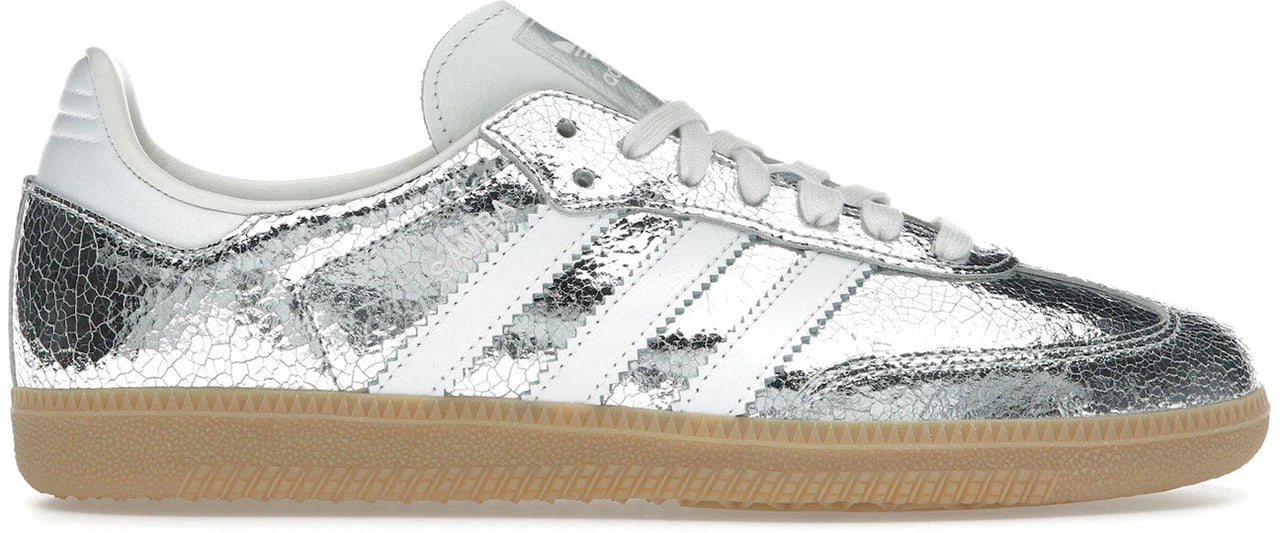 Adidas adidas Samba OG Silver Metallic Cracked Leather (Women's) Divers