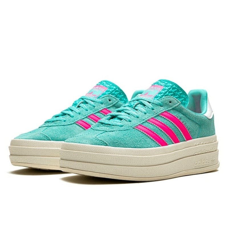 Adidas Adidas Gazelle Bold Flash Aqua Lucid Pink Blauw
