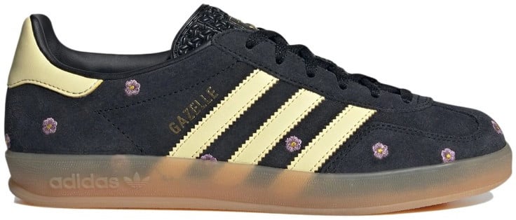 Adidas Adidas Gazelle Indoor Core Black Almost Yellow Floral Zwart