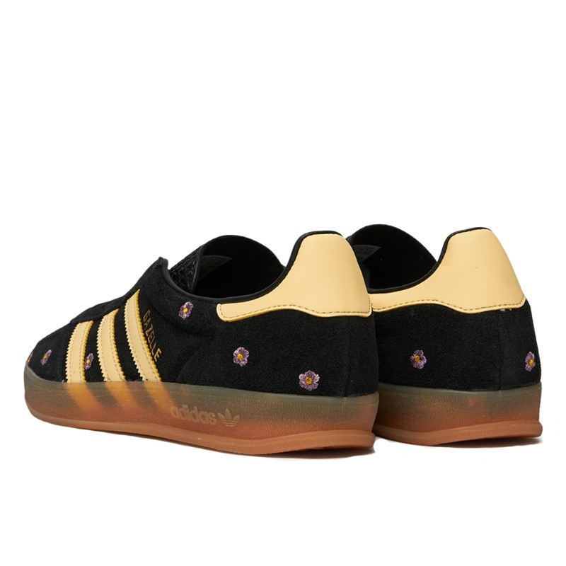 Adidas Adidas Gazelle Indoor Core Black Almost Yellow Floral Zwart