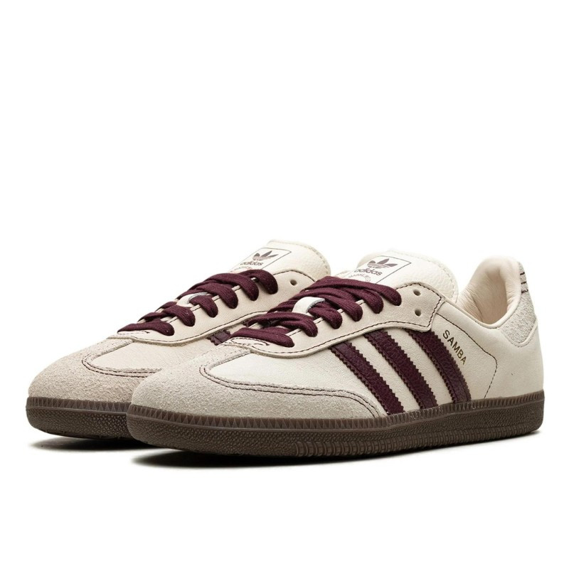 Adidas Adidas Samba OG Wonder White Maroon Zwart
