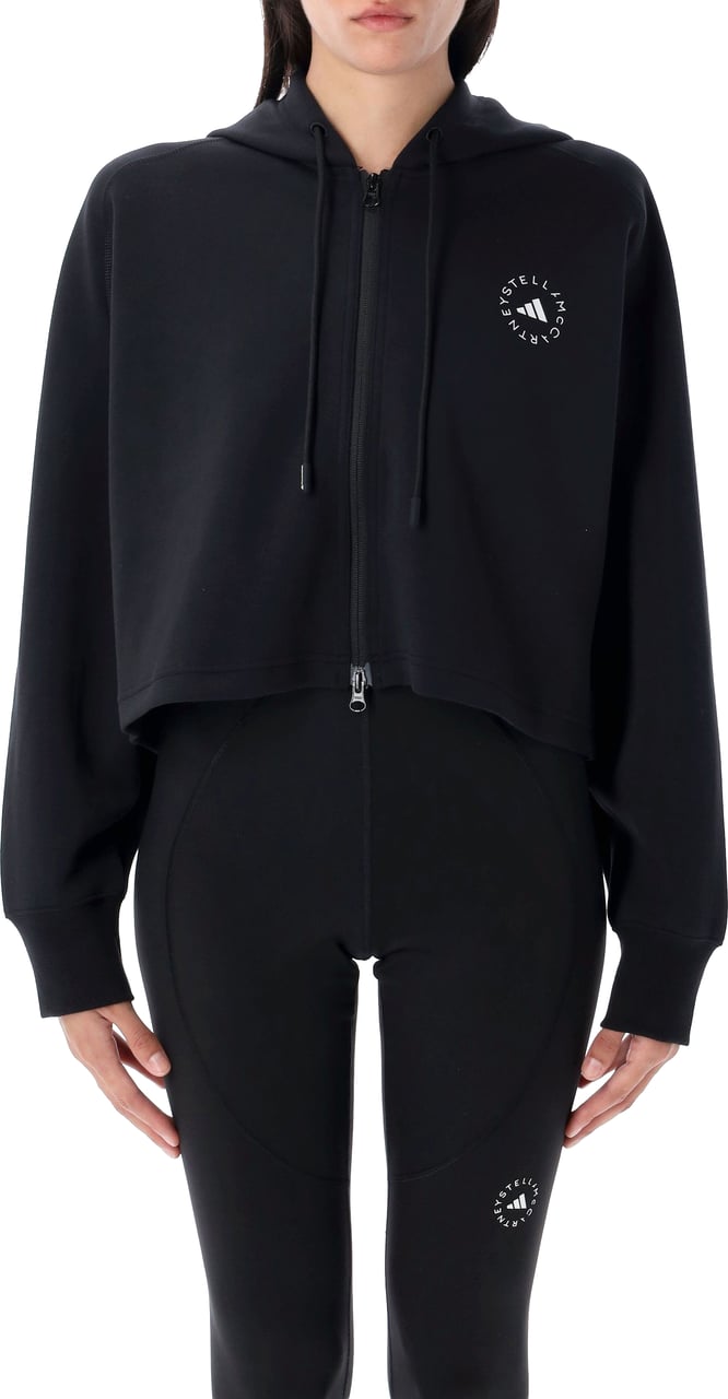 Adidas Crop Hoodie Zip Nero Zwart