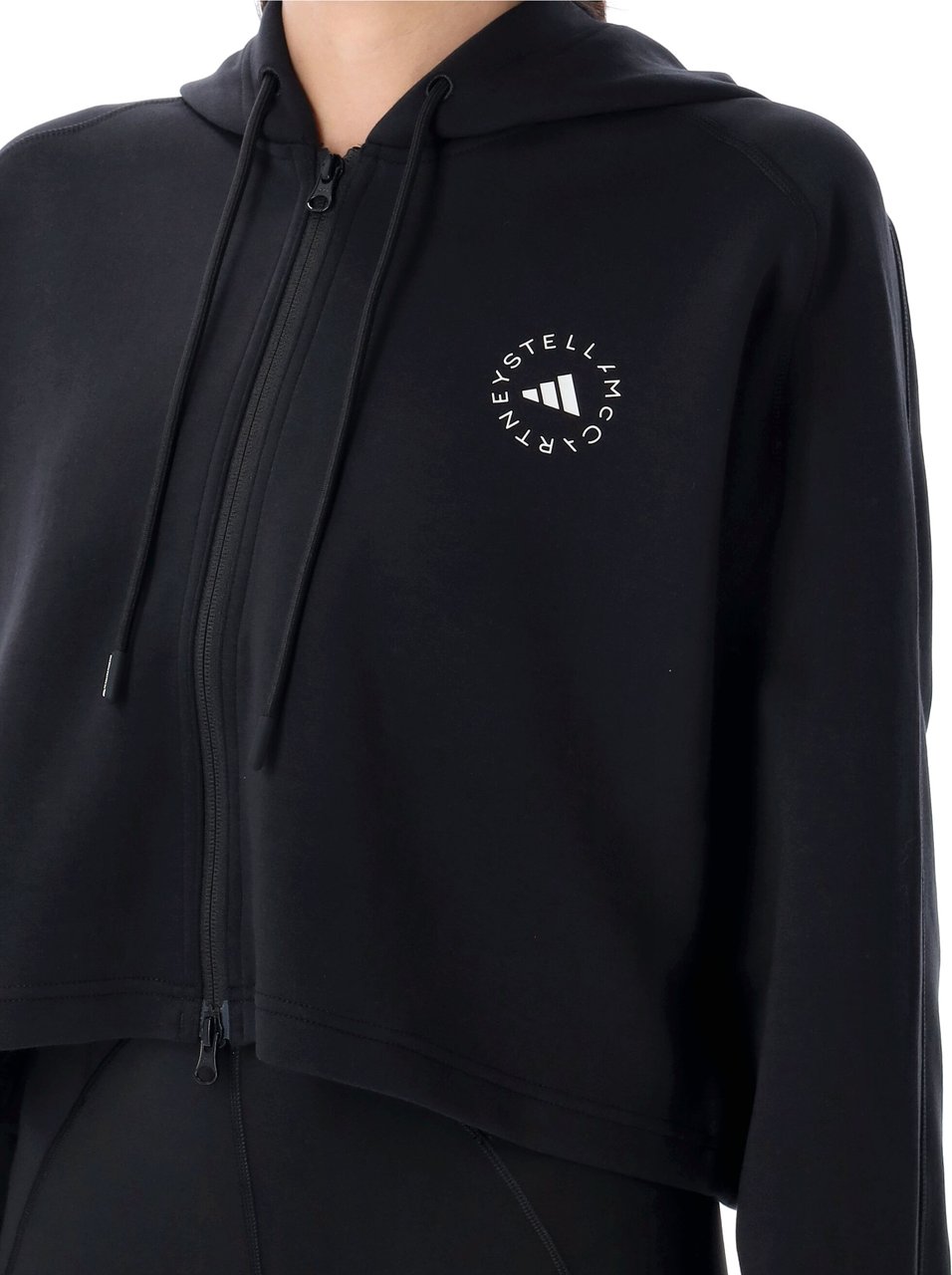 Adidas Crop Hoodie Zip Nero Zwart