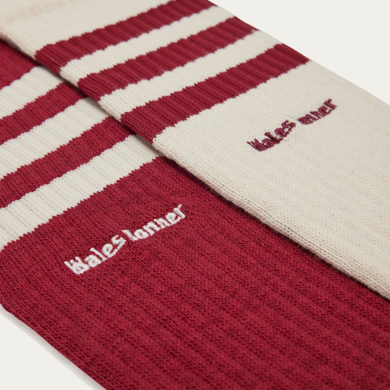 Adidas Wales Bonner 3s Sock Wonder White Collegiate Burgundy Wit