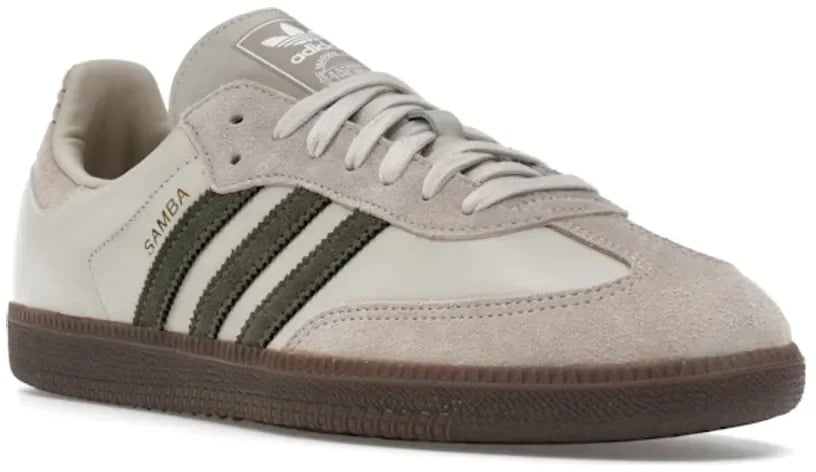 Adidas adidas Samba OG Aluminum Dark Khaki Wit