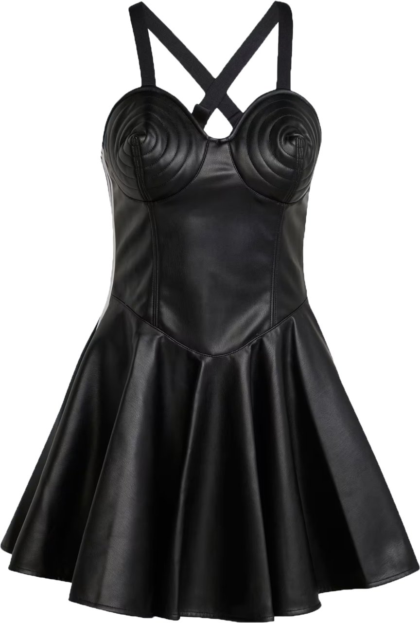 Adidas Faux Lthr Dress Black Zwart