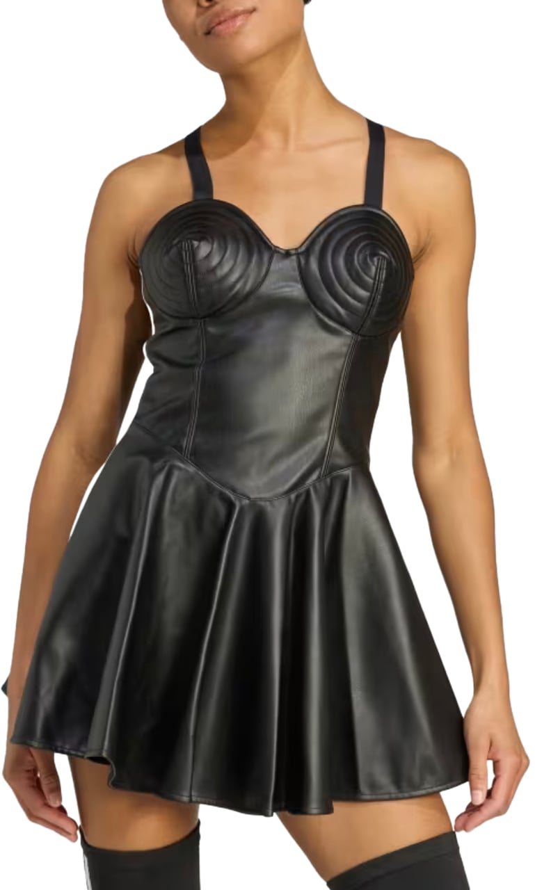 Adidas Faux Lthr Dress Black Zwart