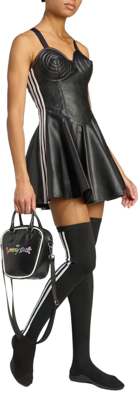 Adidas Faux Lthr Dress Black Zwart