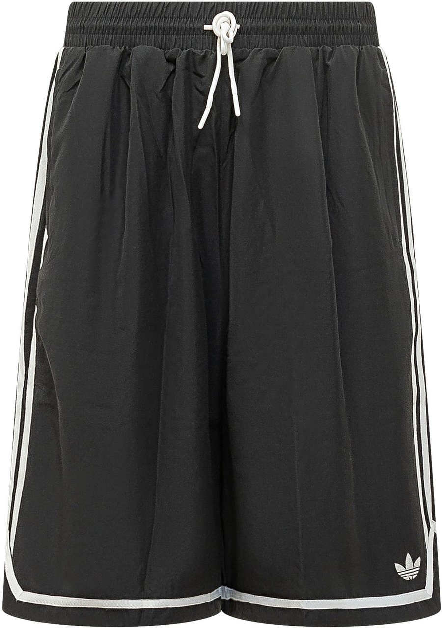 Adidas Bermuda con Coulisse e Bande Laterali Zwart