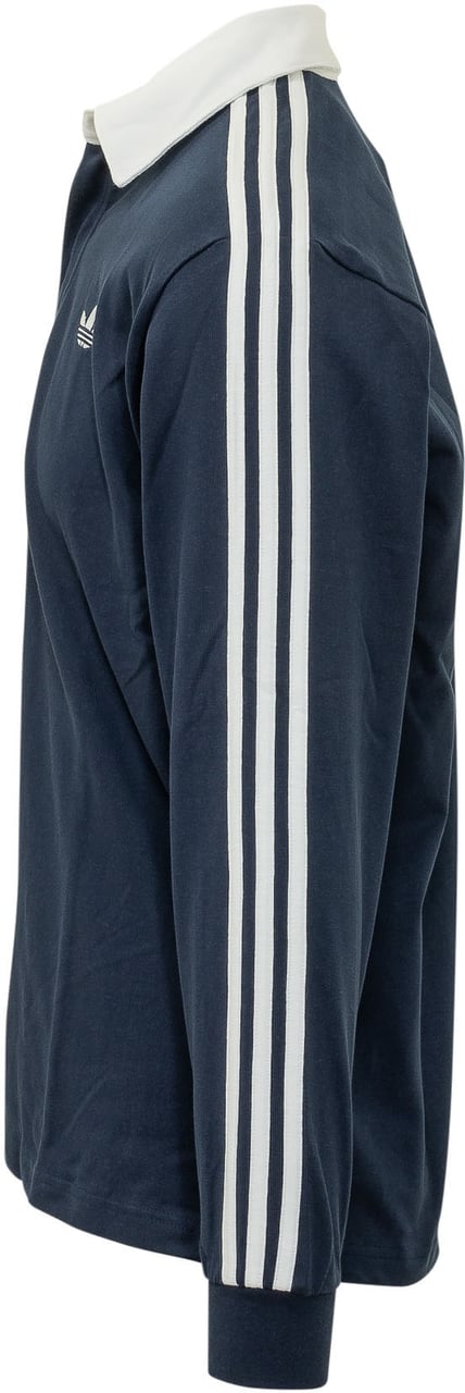 Adidas Polo a Maniche Lunghe con Bande Navy