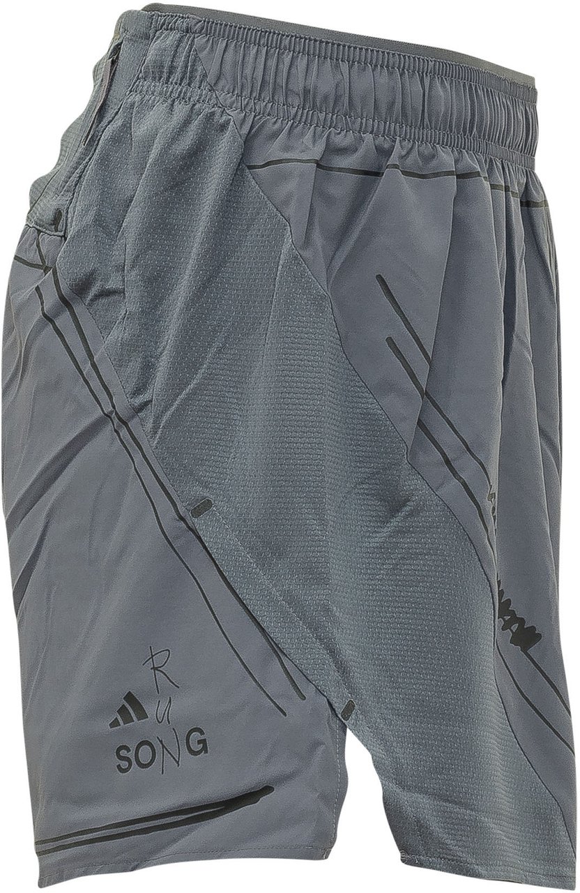 Adidas Shorts Tecnici con Inserti e Elastico Donkergrijs