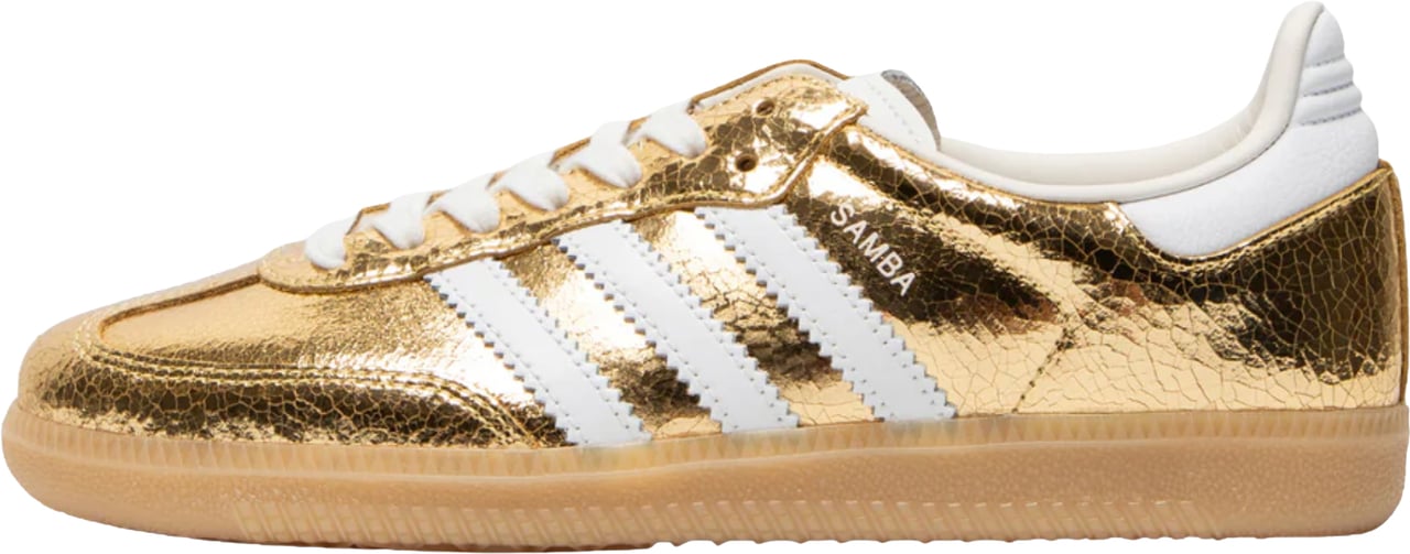 Adidas Samba OG Gold Metallic Cracked Leather Divers