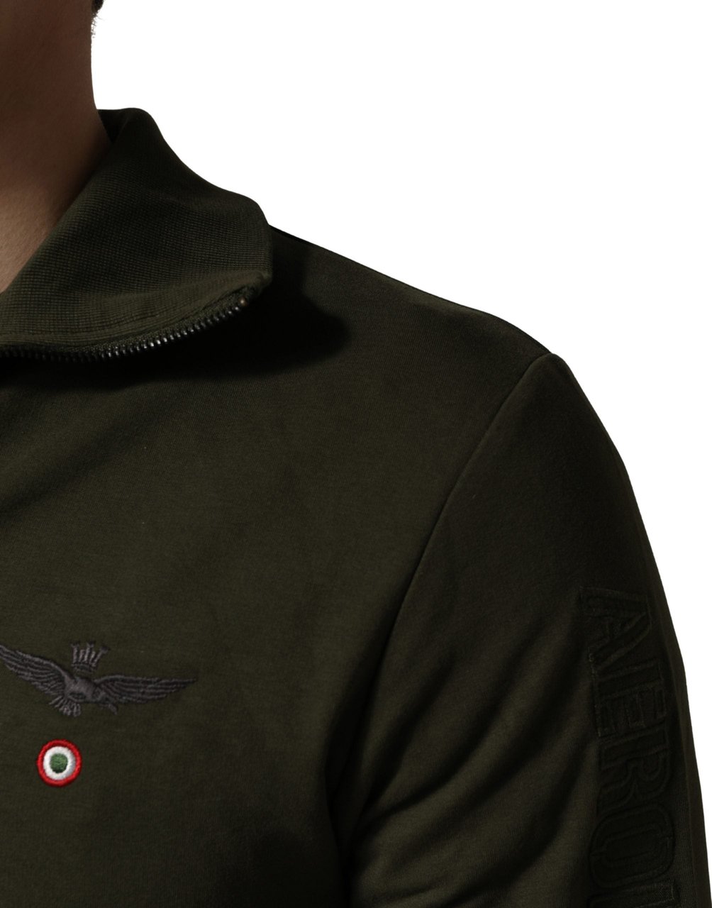 Aeronautica Militare MilitaryGreen HalfZip Sweatshirt Sweater Groen