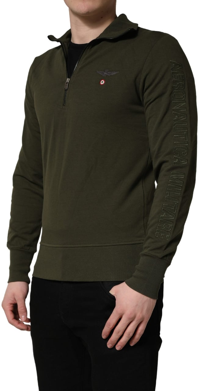 Aeronautica Militare MilitaryGreen HalfZip Sweatshirt Sweater Groen