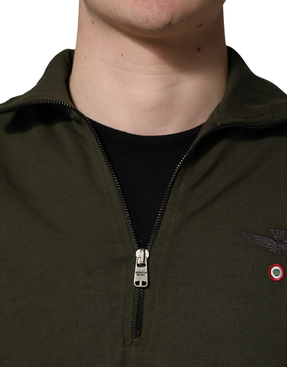Aeronautica Militare MilitaryGreen HalfZip Sweatshirt Sweater Groen