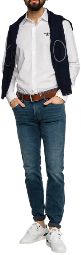 Aeronautica Militare aeronautica militare - Shirts - ca1142_slimfit-bianco Dierenprint