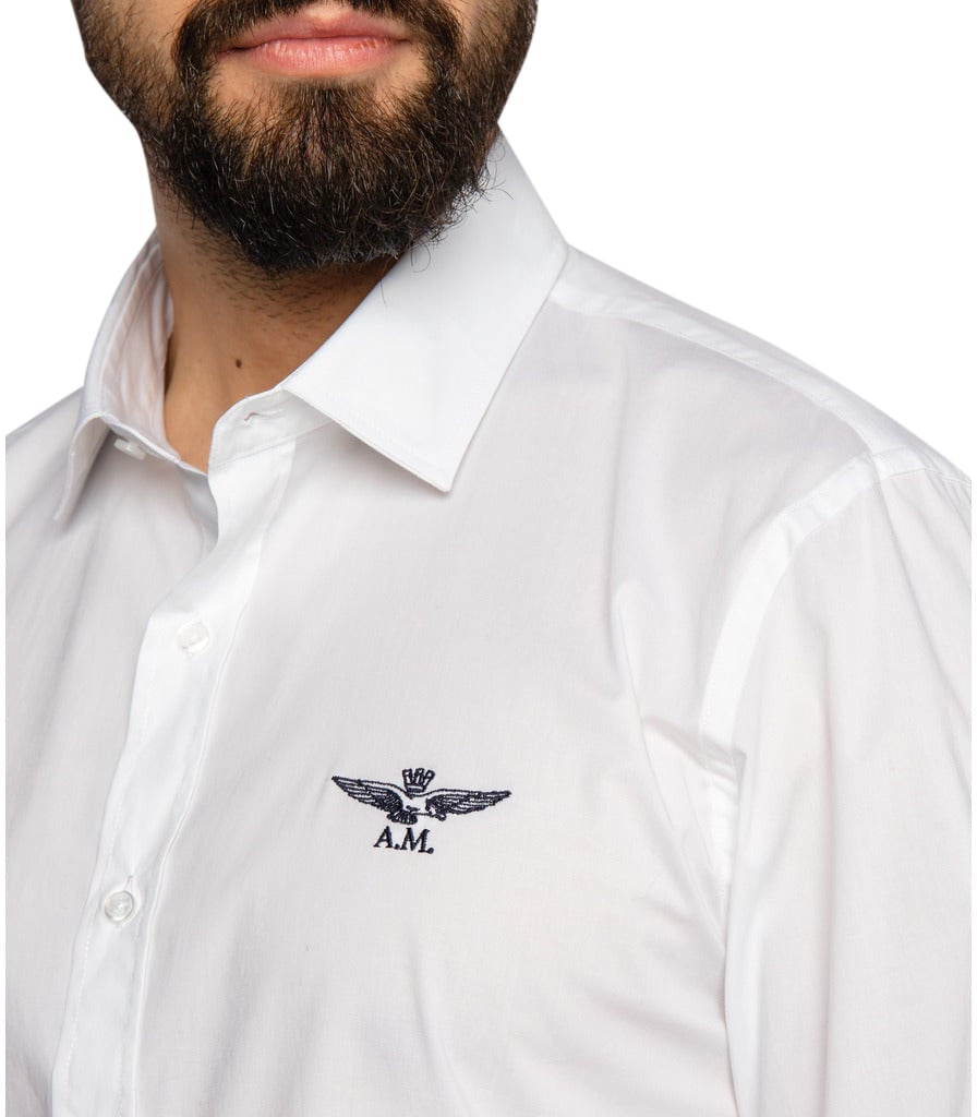 Aeronautica Militare aeronautica militare - Shirts - ca1142_slimfit-bianco Dierenprint