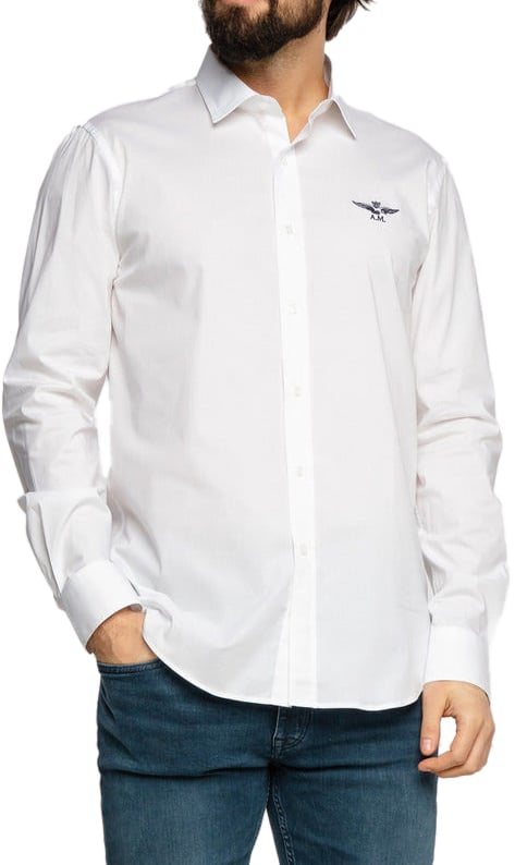 Aeronautica Militare aeronautica militare - Shirts - ca1142_slimfit-bianco Dierenprint