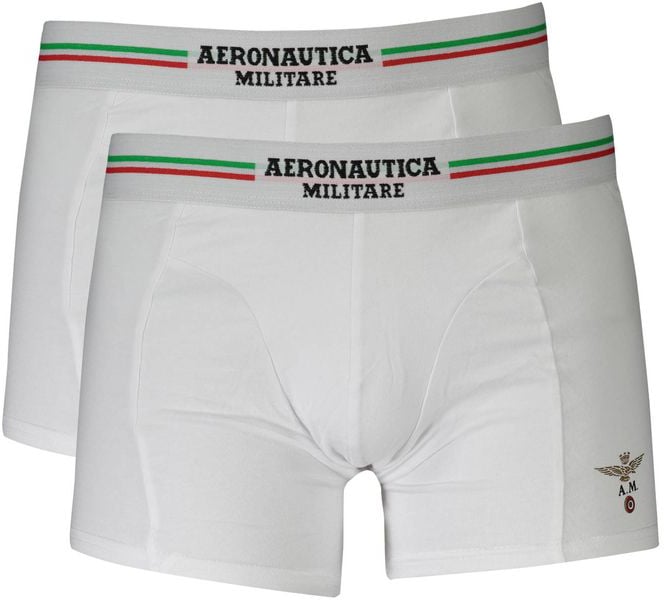 Aeronautica Militare Aeronautica Militare White Cotton Men's Boxer Briefs Wit