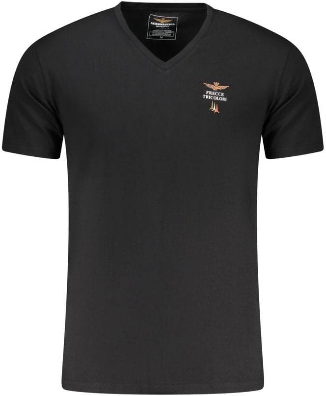 Aeronautica Militare Black Cotton Men's T-Shirt Zwart