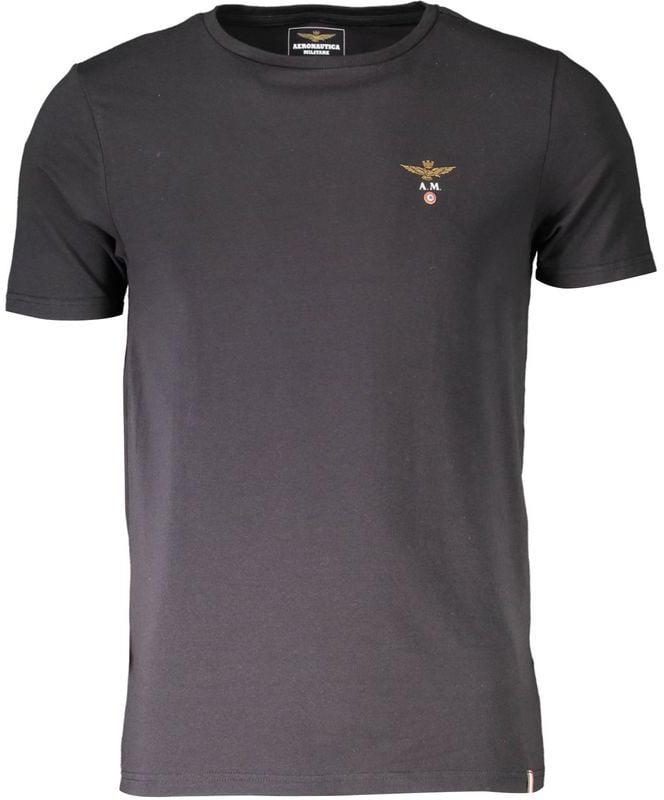 Aeronautica Militare Aeronautica Militare Black Cotton Men's T-Shirt Zwart