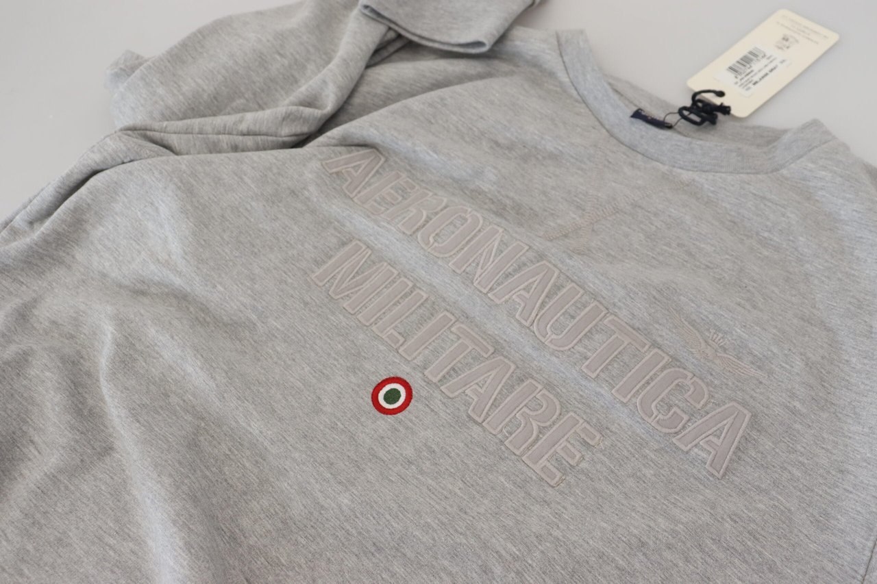 Aeronautica Militare Gray Men Pullover Sweatshirt Sweater Grijs