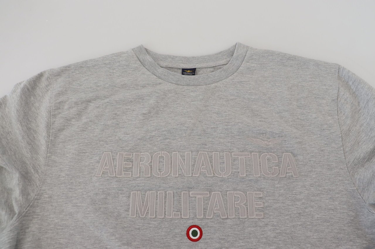 Aeronautica Militare Gray Men Pullover Sweatshirt Sweater Grijs