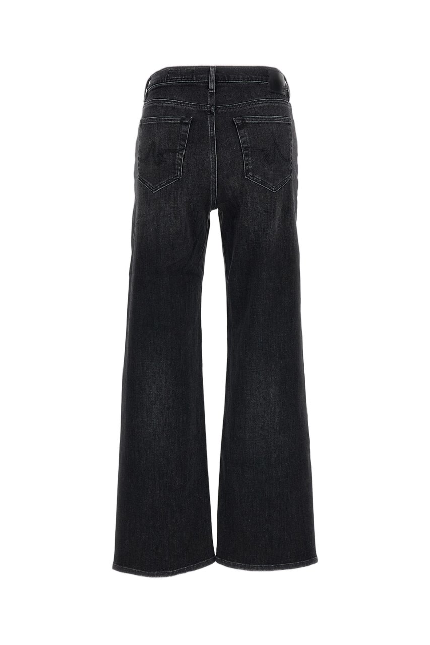 AG Jeans Faded Grey Stretch Denim Wide-Leg Jeans Grijs