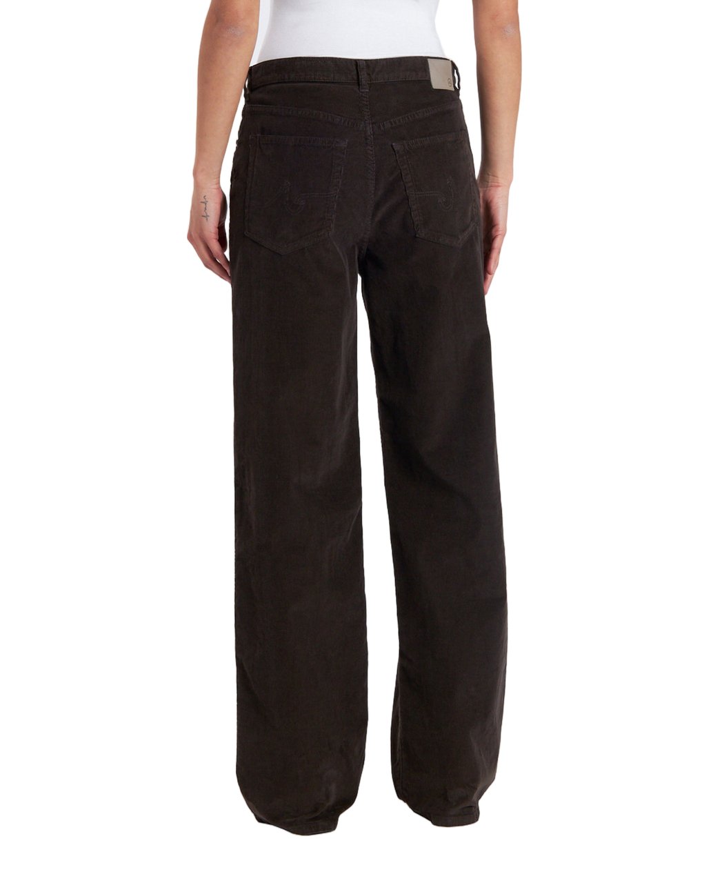 AG Jeans High-Rise Wide Leg Jeans With Five Pockets And Belt Loops Bruin