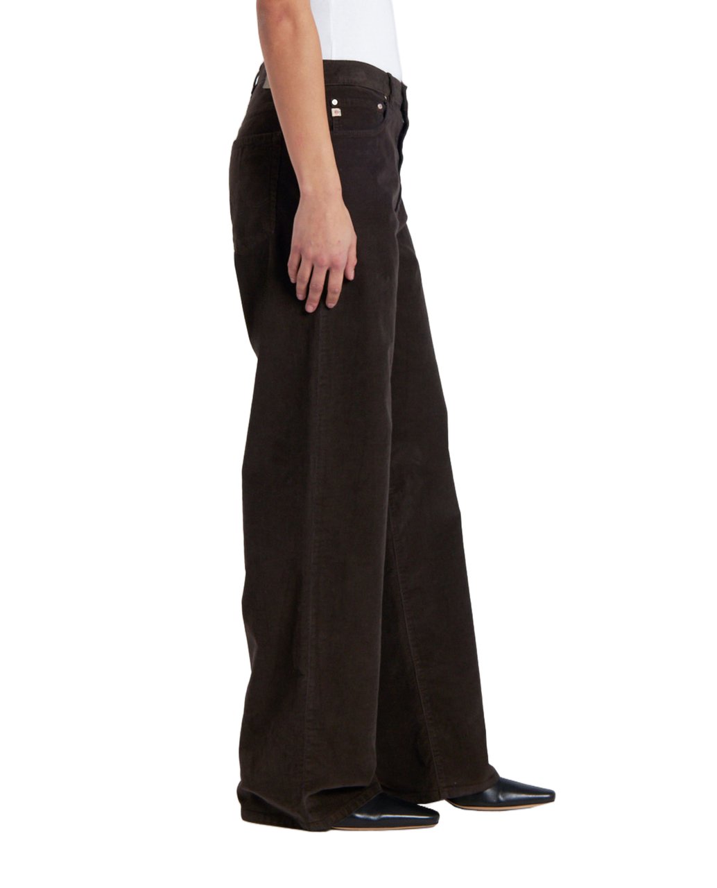 AG Jeans High-Rise Wide Leg Jeans With Five Pockets And Belt Loops Bruin