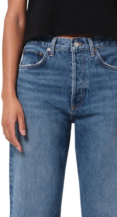 Agolde Kelly High-Rise Straight-Leg Jeans Grijs