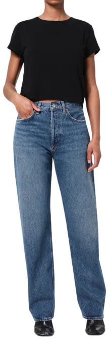 Agolde Kelly High-Rise Straight-Leg Jeans Grijs