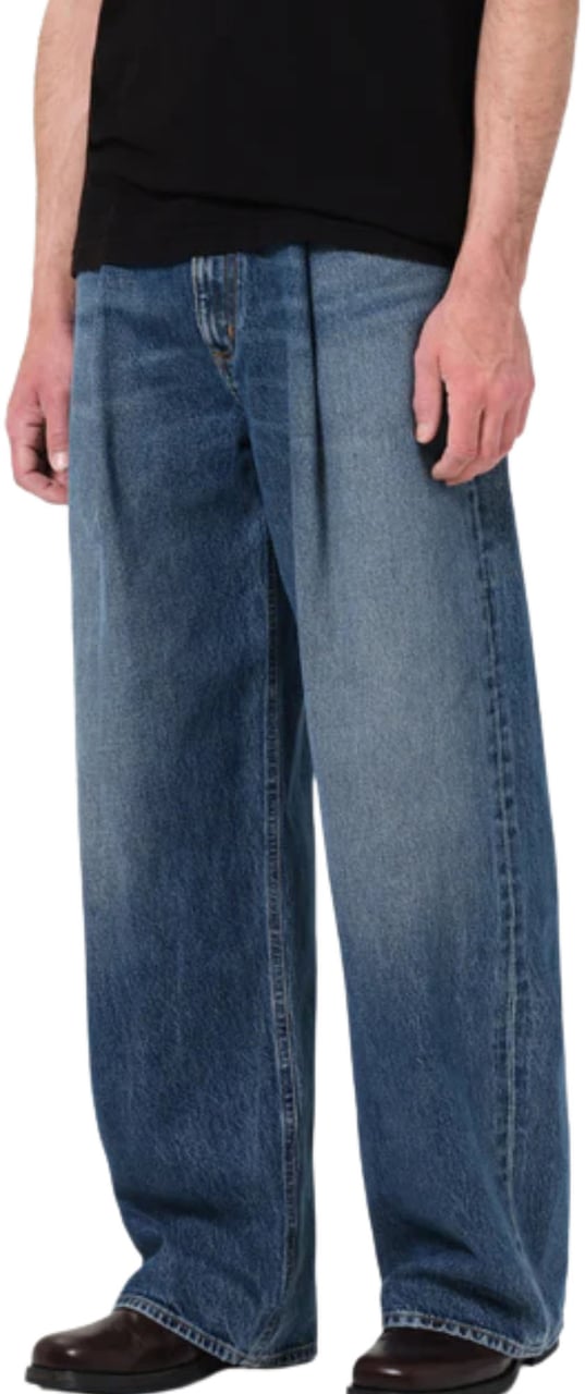 Agolde Brenton Mid-Rise Wide-Leg Jeans Grijs