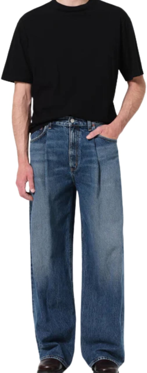 Agolde Brenton Mid-Rise Wide-Leg Jeans Grijs