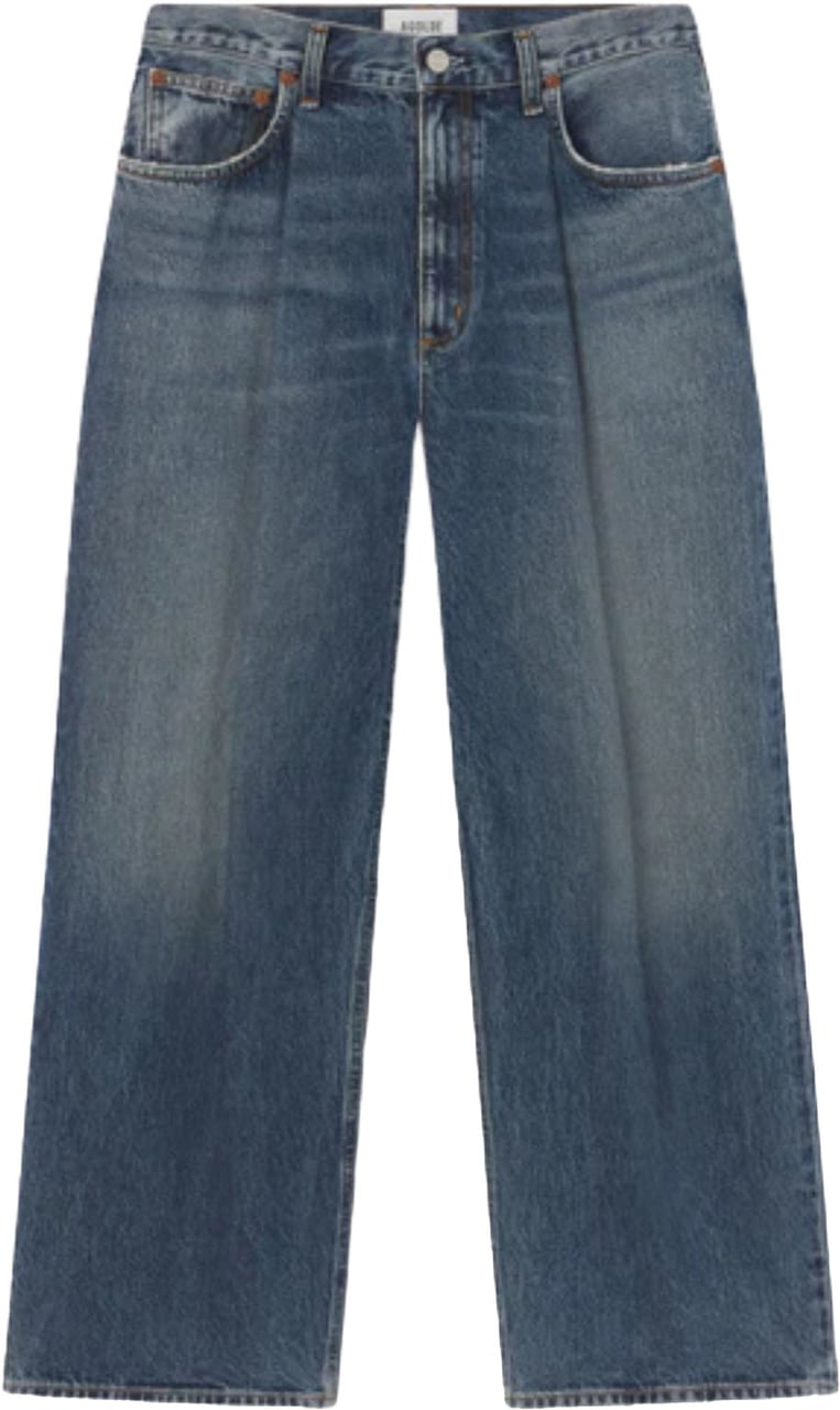 Agolde Brenton Mid-Rise Wide-Leg Jeans Grijs