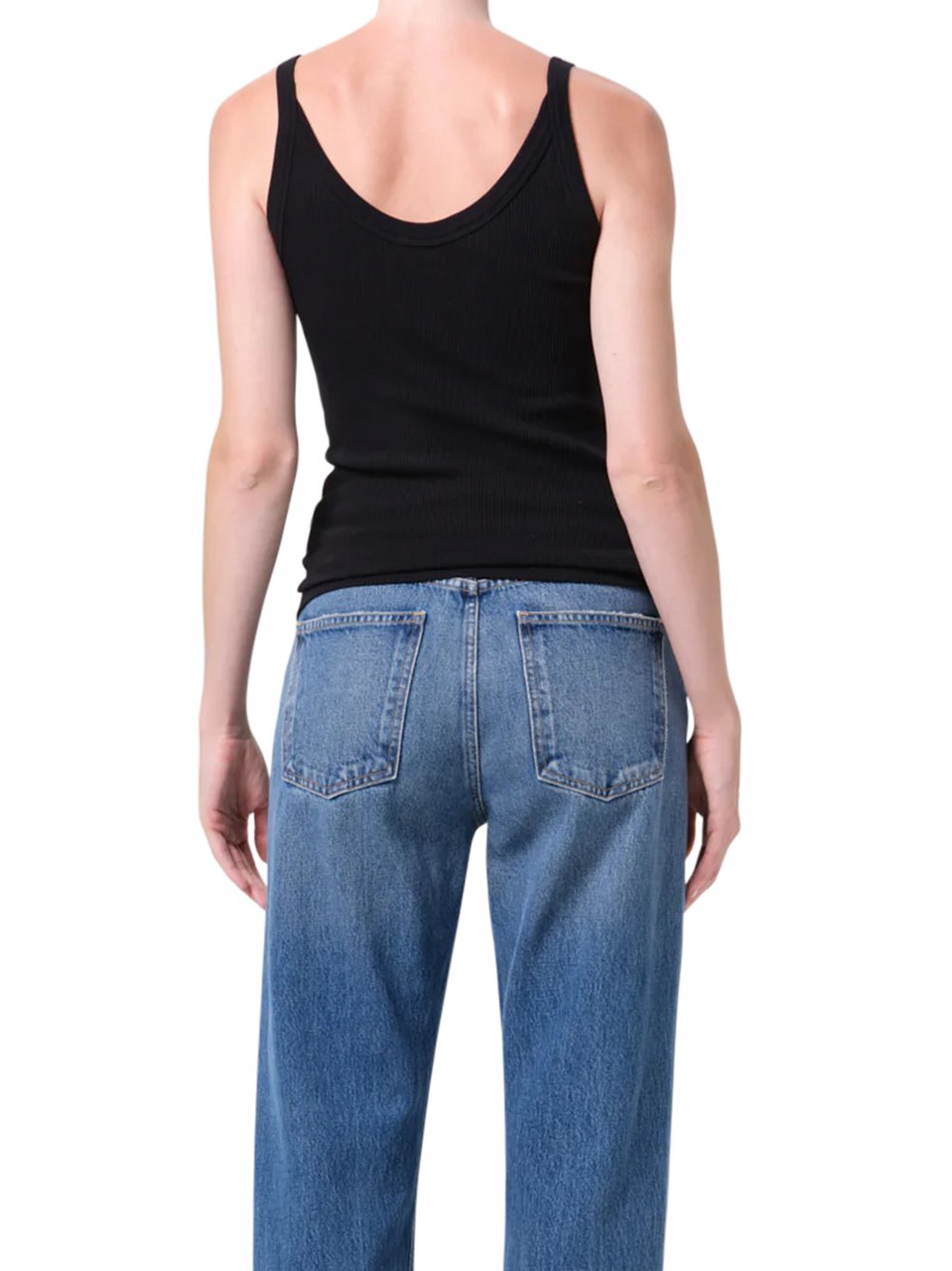 Agolde Straight Leg Jeans with Mid-Rise Waist Blauw